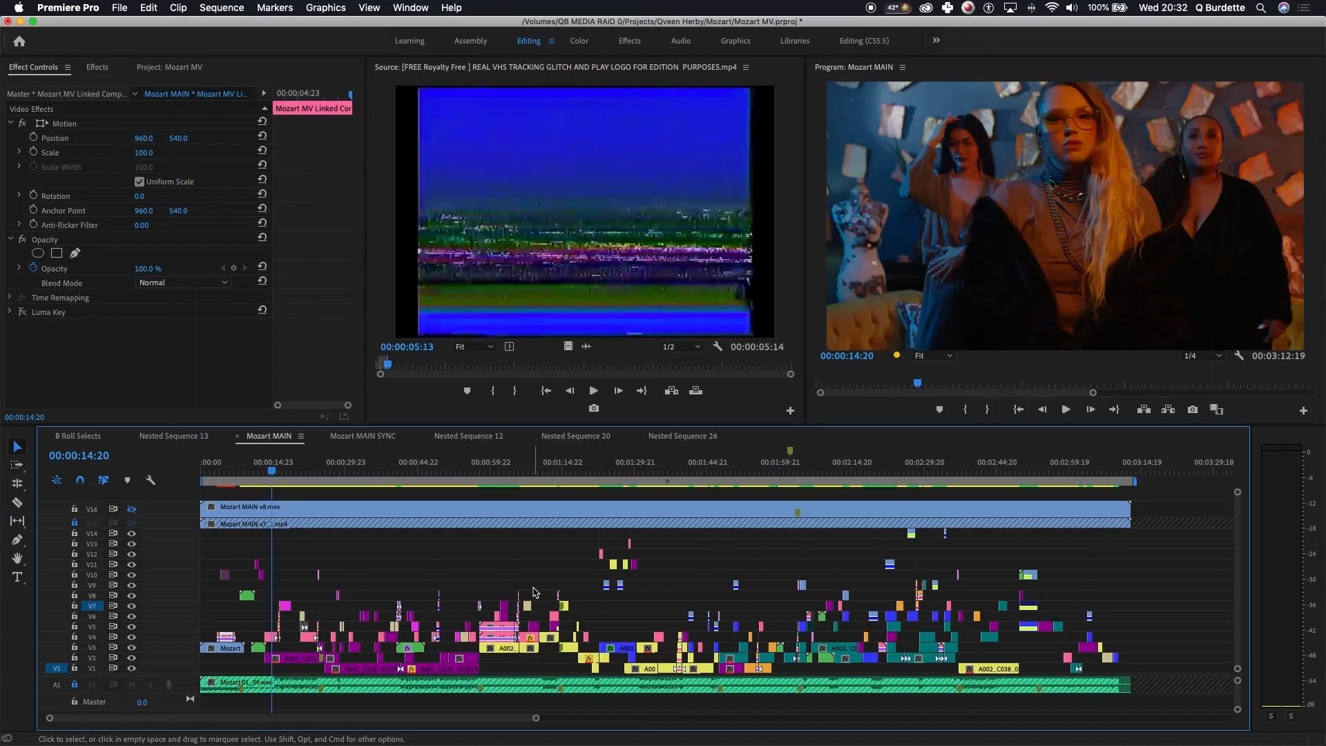 VHS glitch layering in Premiere Pro