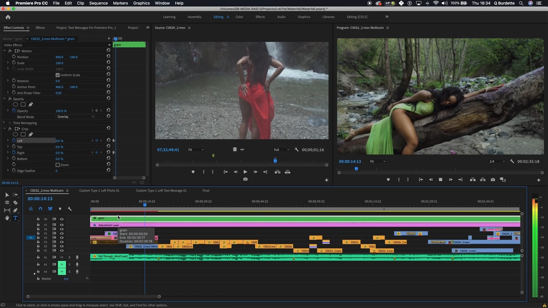 Cutting a music video in Premiere Pro