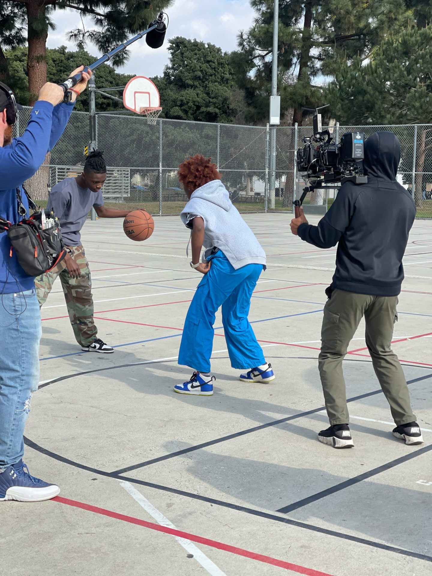 Boom op on the basketball court